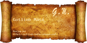 Gotlieb Máté névjegykártya